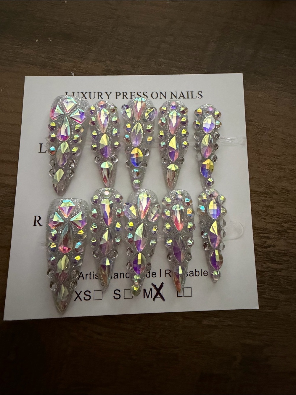 NEW Crystal Aurora Press-On Nails - Iridescent Accent Set